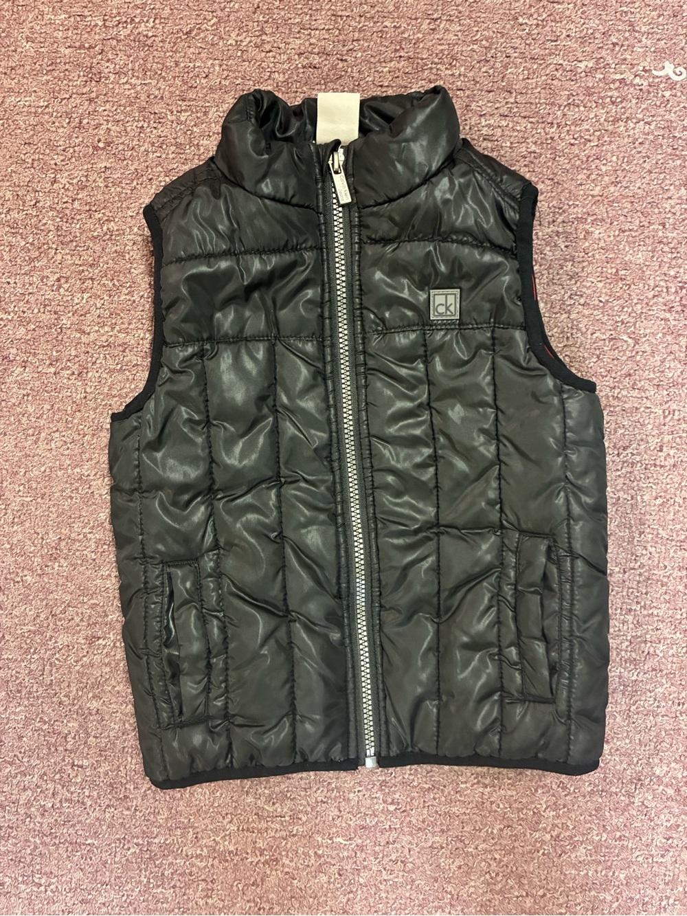 Calvin Klein Jeans Black Quilted Kids Puffer Vest with Logo